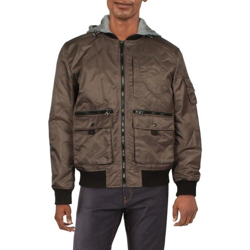 Levi's Mens Hooded Cold Weather Utility Jacket Medium Brown