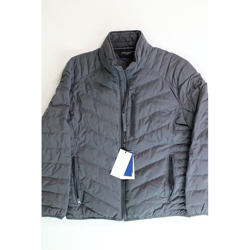 MARC NEW YORK Men's Pearson Puffer Packable Jacket Large Grey