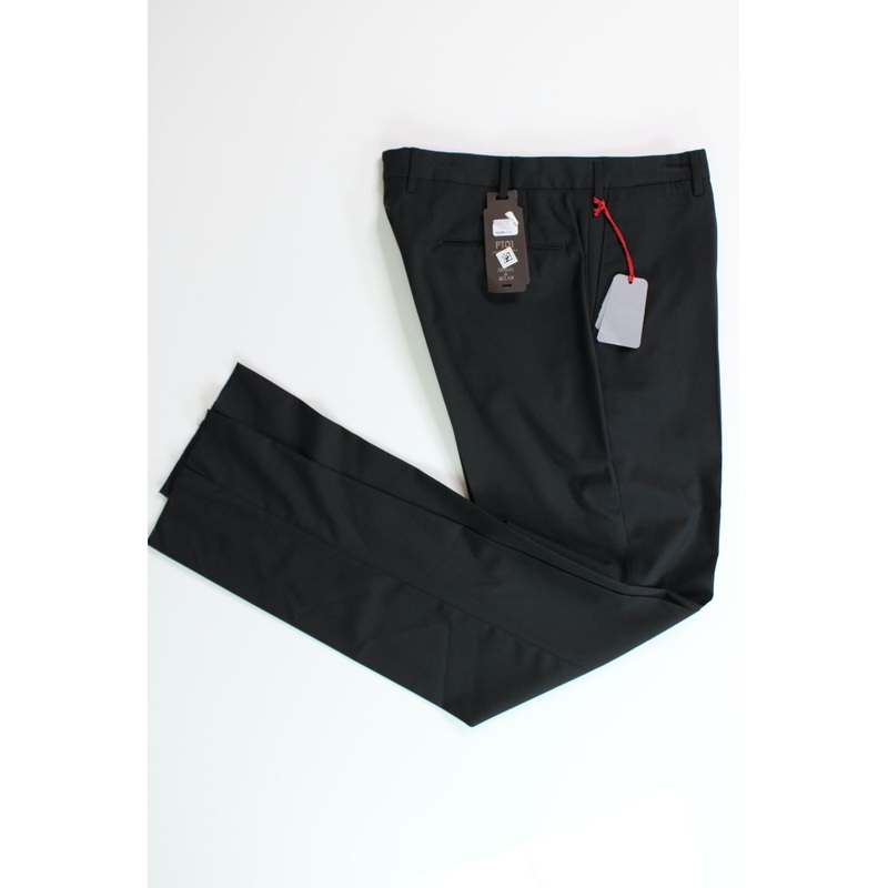 PT Torino PT01 Mens Modern Fit Stretch Dress Pants EU 54 US 38 Black Wool $395