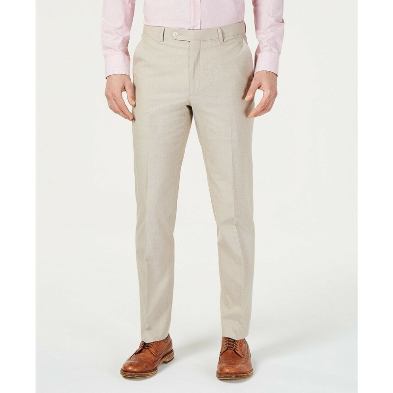 Tommy Hilfiger Modern-Fit Flex Stretch Tan Dress Pants 44 x 30 Beige