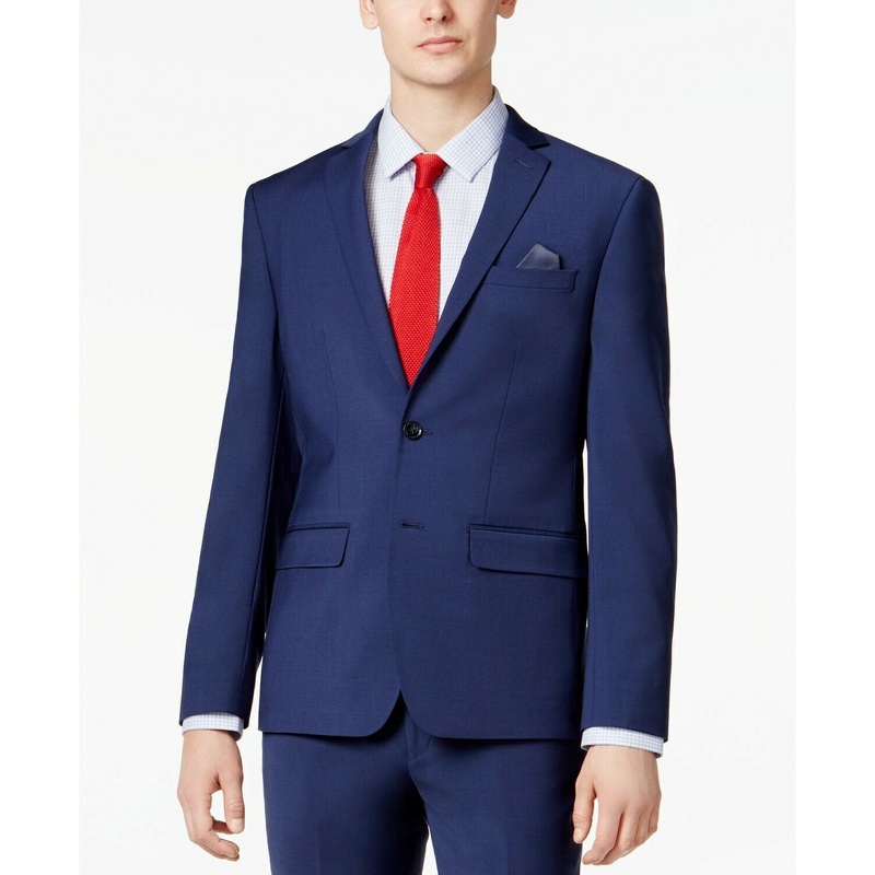 Bar III Men's Skinny Fit Stretch Wrinkle-Resistant Suit Jacket 40S Blue