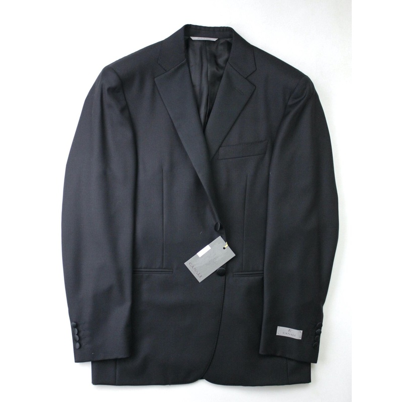 Canali Mens Two Button Black Tuxedo Jacket Size: 48 IT / 38R US Classic Fit