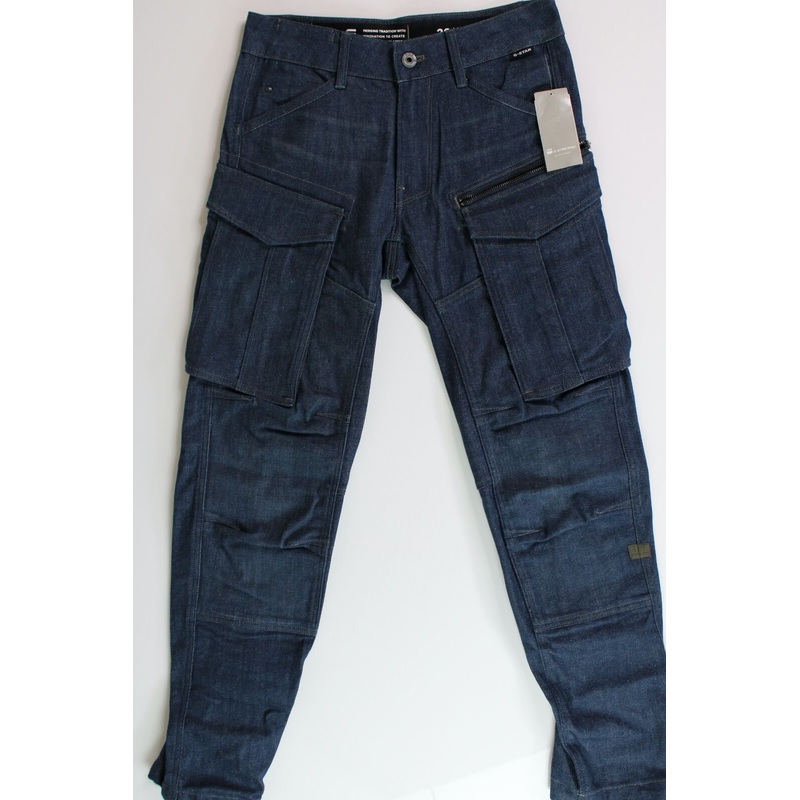 G-Star RAW Mens Flight Denim Relaxed Fit Cargo Jeans Pants Size 29 x 32 Blue