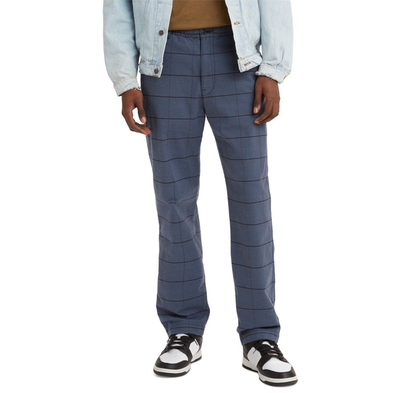 Levi's Men's XX Chino EZ Relaxed Fit Pants XXL 2XL Plaid Blue