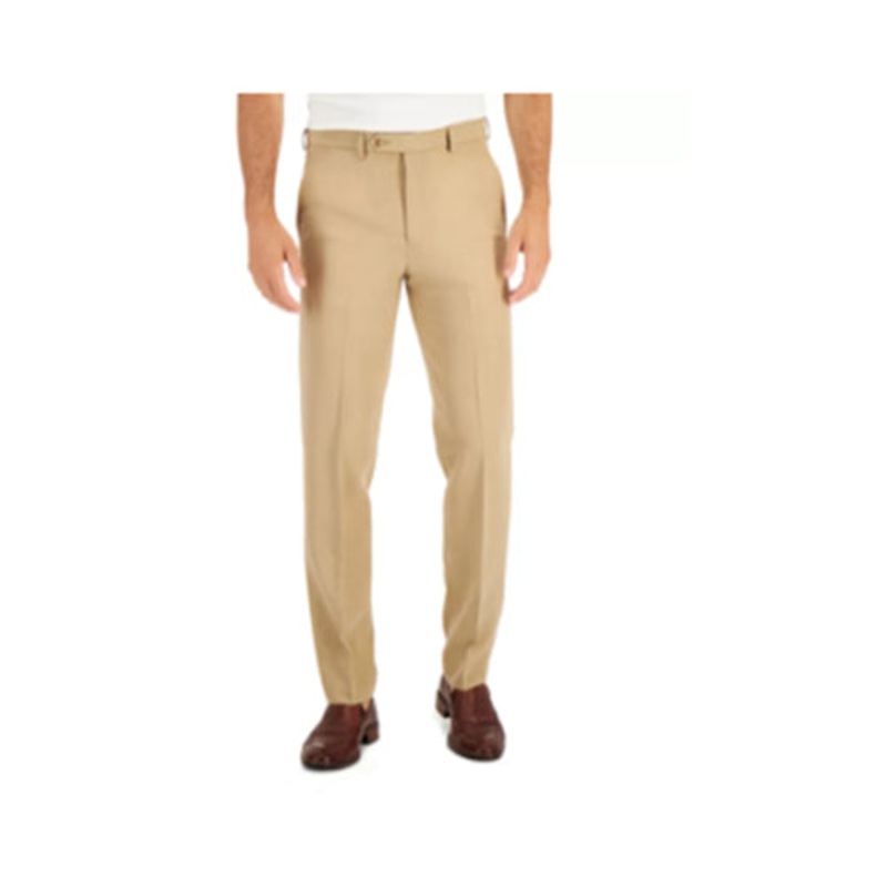 NAUTICA Men's Dress Pants 44 X 30 Camel Slim Performance Stretch Flat Pant