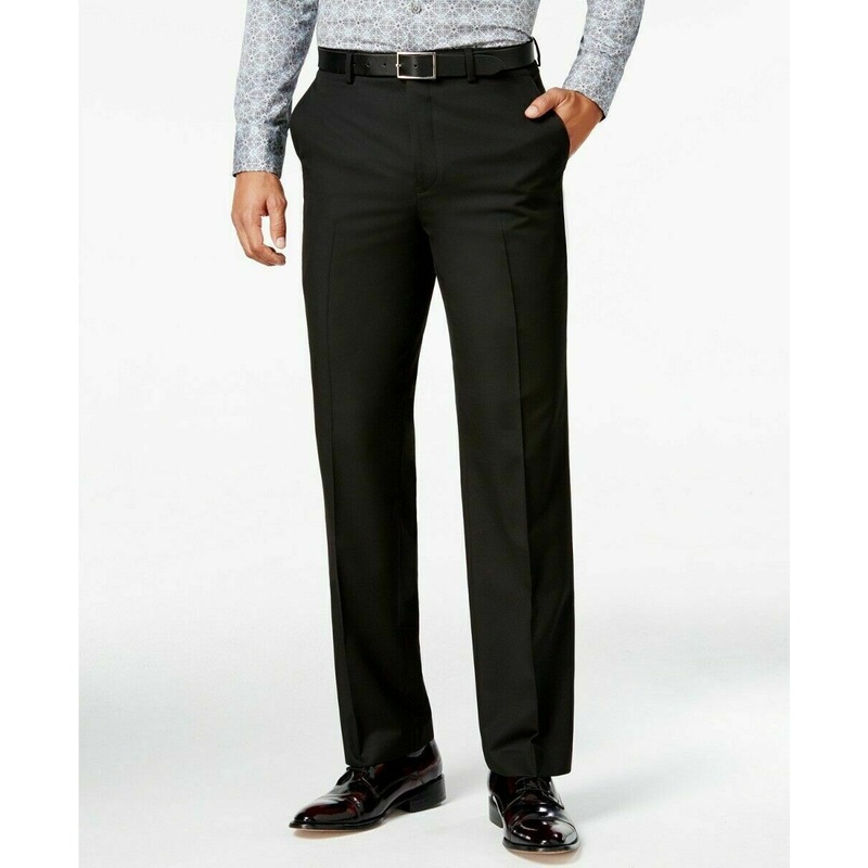 Sean John Men's Dress Pants 40 x 30 Classic-Fit Black Solid