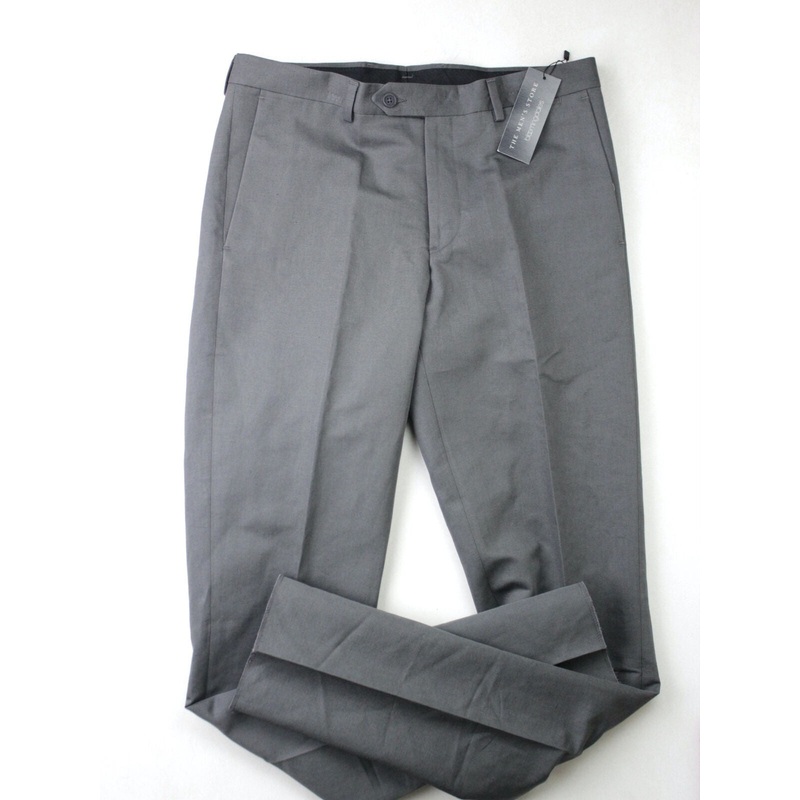 The Men's Store Bloomingdales Cotton & Linen Slim Fit Dress Pants Size 32 Grey