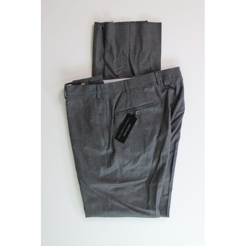 The Mens Store at Bloomingdales Wool Stretch Flannel Dress Pants 38 Grey