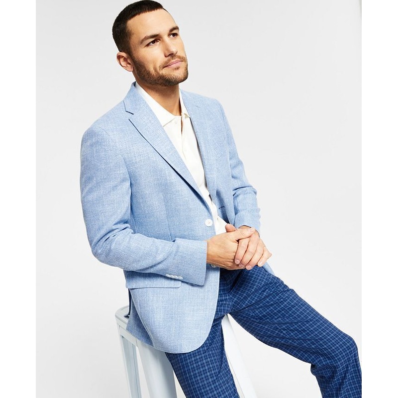 TOMMY HILFIGER Men's Slim-Fit Solid Weave Blazer 36S Blue Sport Coat