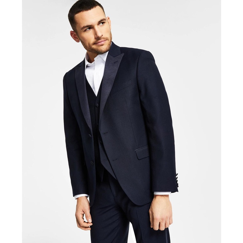 ALFANI Men's Slim-Fit Navy Blue Tuxedo Jacket 44R Two Button