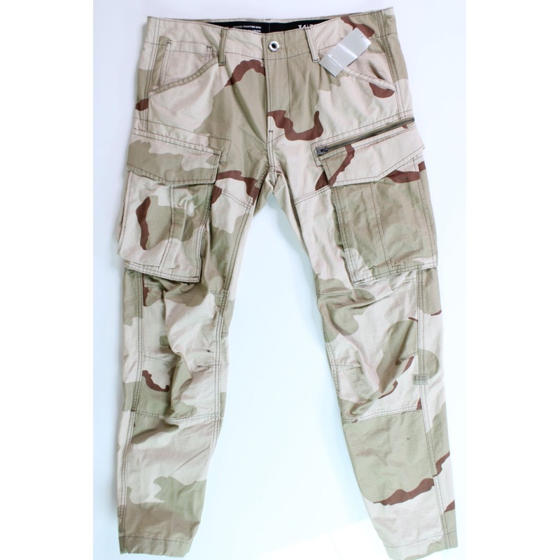G-STAR RAW Mens Slim Fit Rovic Camo Cargo Pants 34 x32 Brown Tan Desert