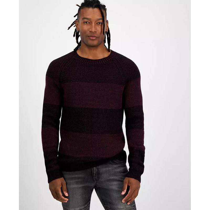 I.N.C INTERNATIONAL CONCEPTS Mens Plaited Crewneck Sweater 2XL XXL Port Dark Red