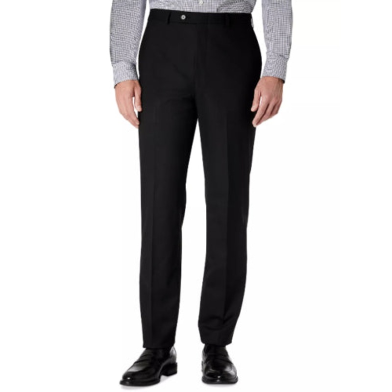 LAUREN RALPH LAUREN Mens Classic-Fit Stretch Flat-Front Pants 32 x 34 Black