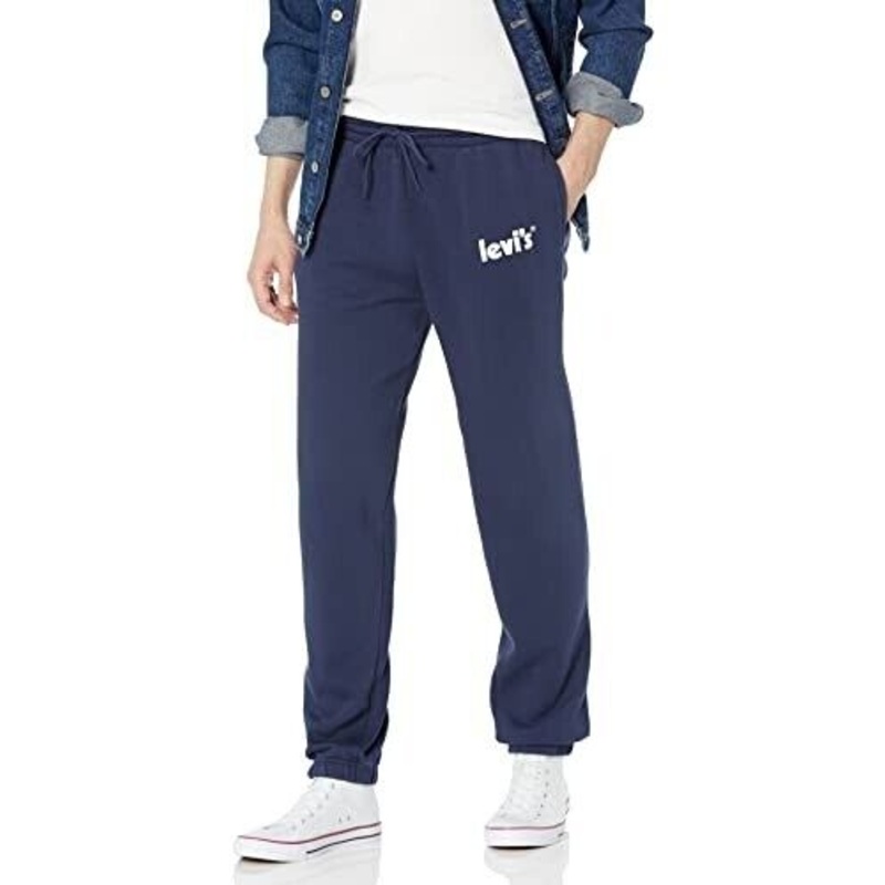 Levis Men's Graphic Relaxed Fit Sweatpants XL Navy Blue