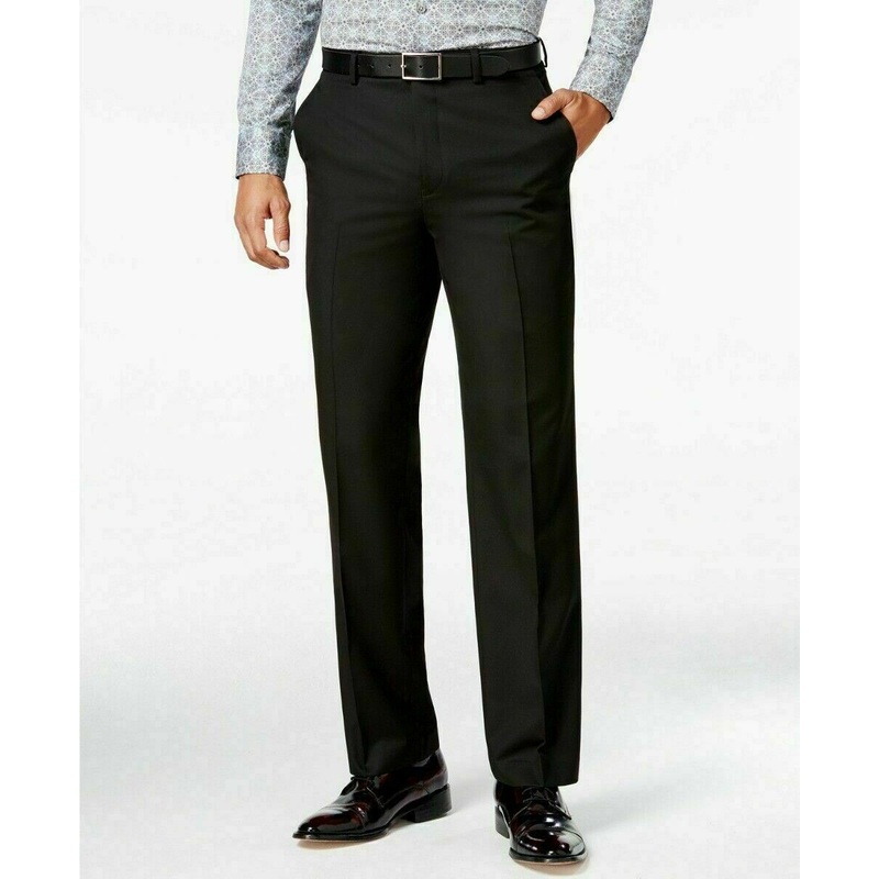 Sean John Men's Black Solid Dress Pants 40 x 32 Classic-Fit