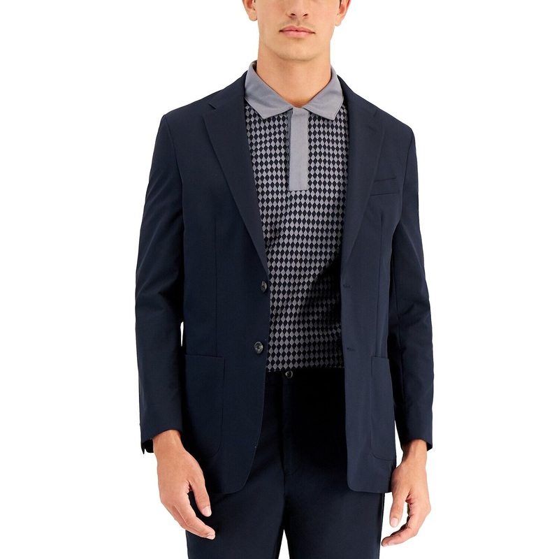 Tommy Hilfiger Men's Navy Tech Modern Fit Suit Jacket 36S Navy Blue