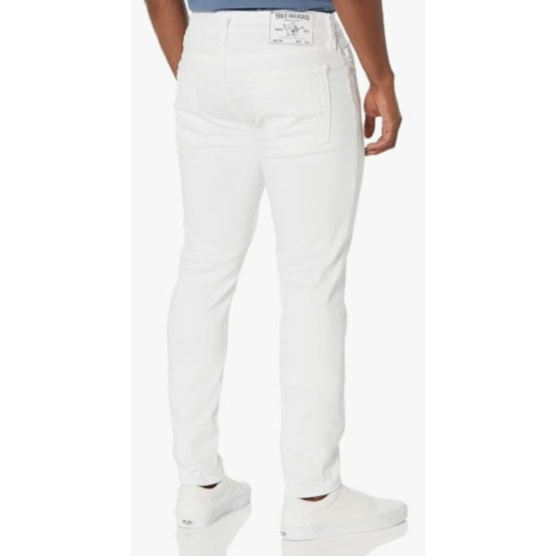 True Religion Men's Rocco No Flap Super T Skinny Jeans White 33 x 34