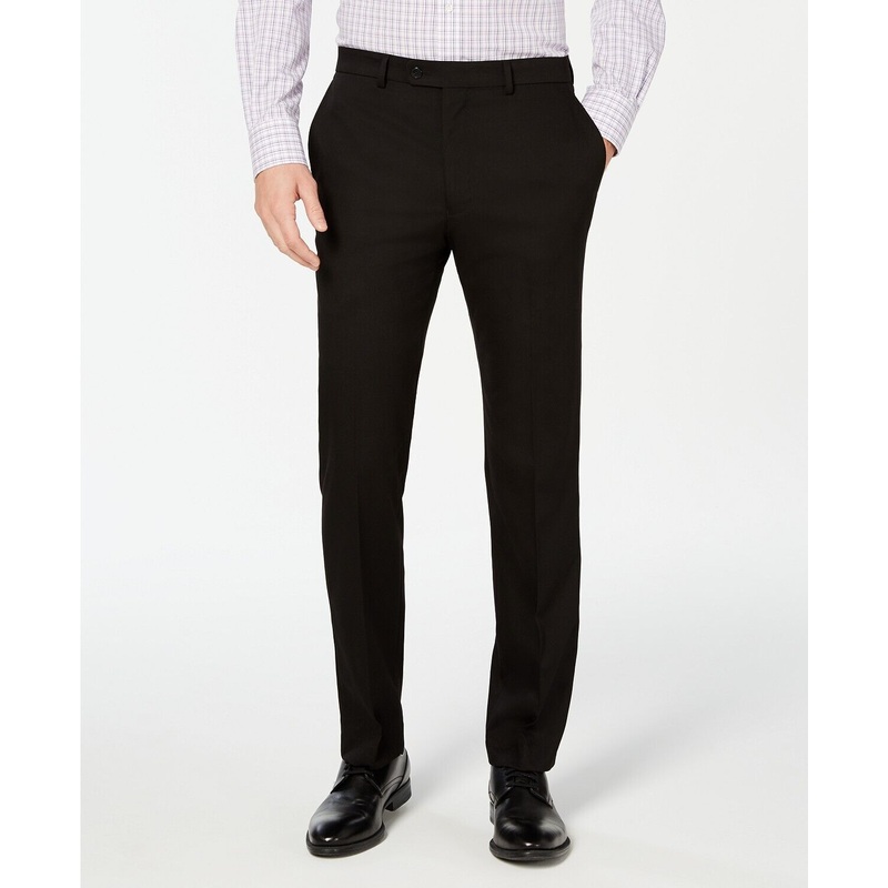 Vince Camuto Slim-Fit Stretch Wrinkle-Resistant Black Dress Pants 38 x 34
