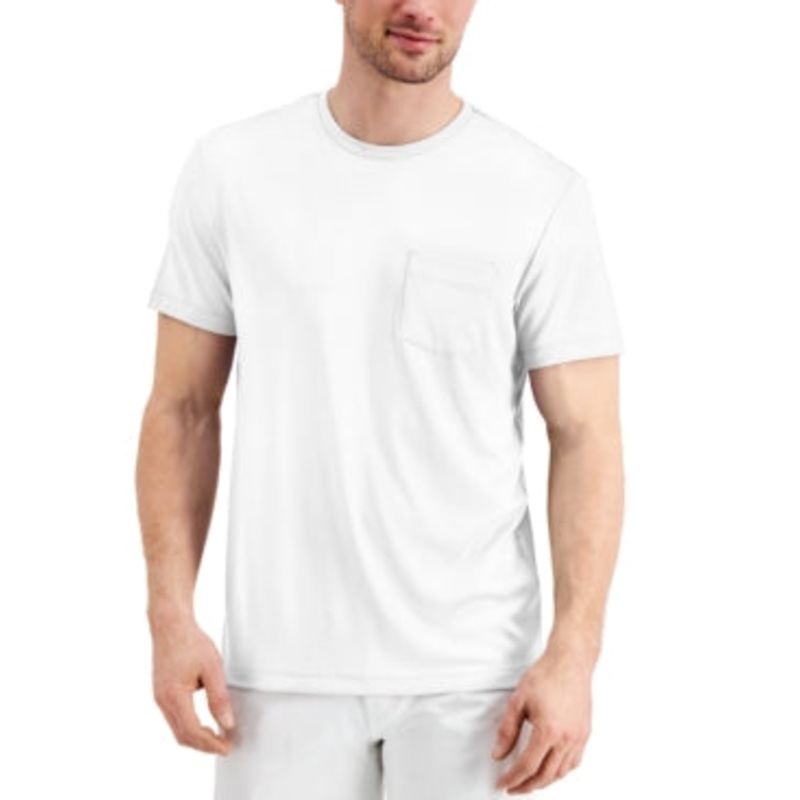 Alfani Men's Alfatech Pocket Short Sleeve T-Shirt White Small