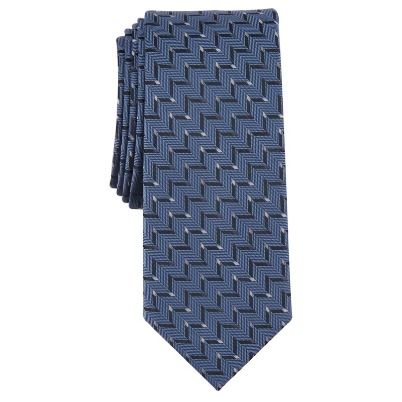 Alfani Men's Lexington Geo-Print Tie Denim Blue OS