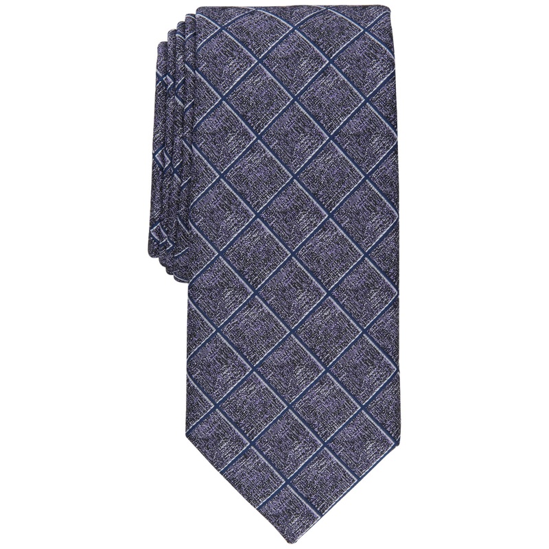 Alfani Mens Purple Grid Tie OS