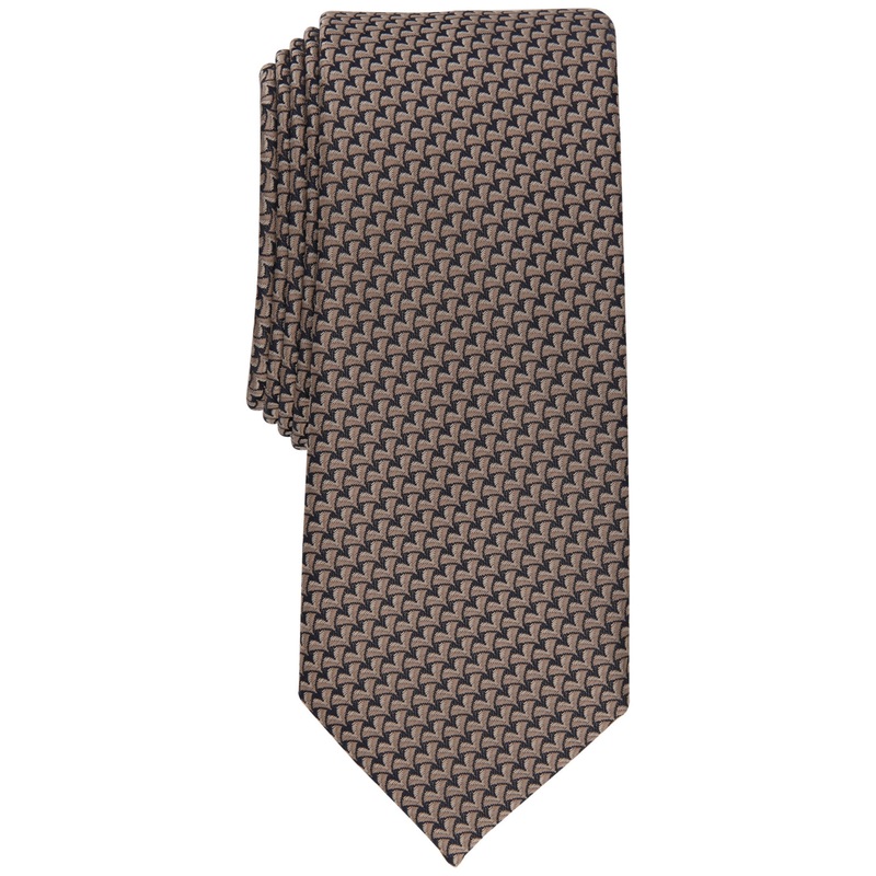 Alfani Mens Scott Slim Mini-Neat Tie Taupe OS