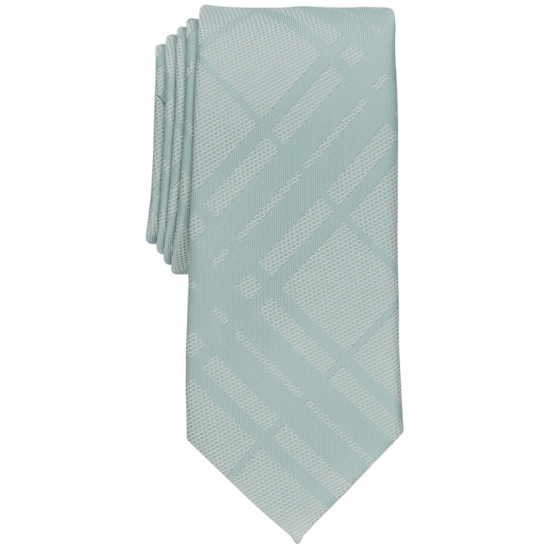 Alfani Mens Slim Plaid Tie Mint Green OSFA