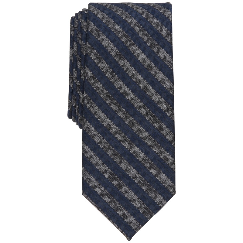 Bar III Men's Cruiser Skinny Herringbone Tie Dark Navy Blue Necktie One Size