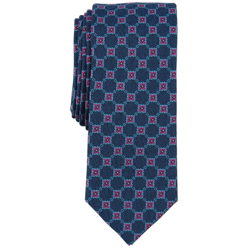 Bar III Men's Nostrand Skinny Tie Navy Blue One Size Necktie