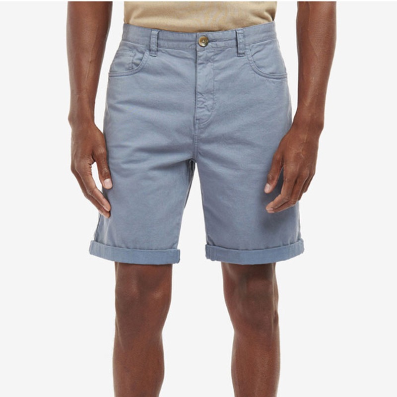 Barbour Overdyed Mens Twill Chino Shorts Light Blue Size 38