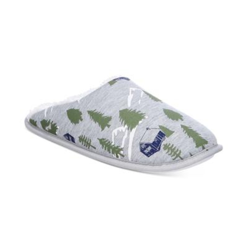 Club Room Men's Grey Forest Print Slip On Slippers Large 10 - 11