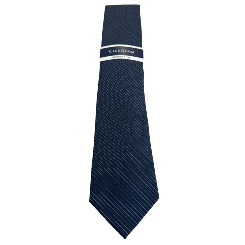 Club Room Mens Diagonal Striped Navy Blue Necktie Tie