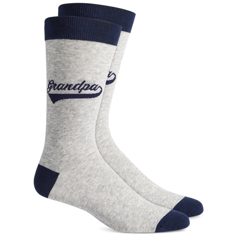 Club Room Mens Grandpa Crew Socks Grey Navy Blue