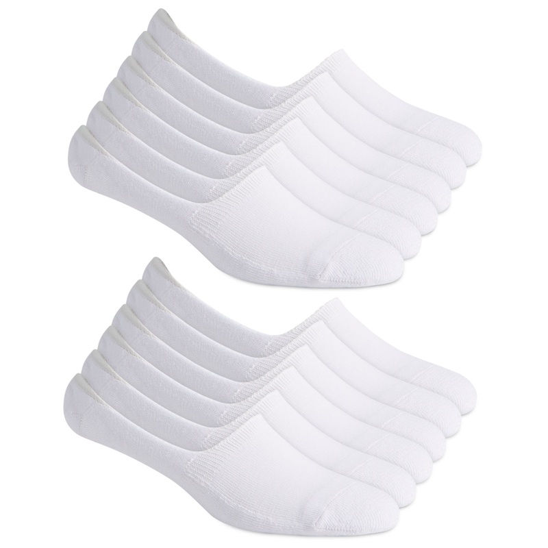 Club Room Mens No Show Socks 6 Pairs White
