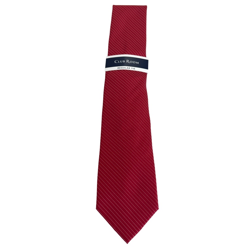 Club Room Mens Red Diagonal Stripe Necktie Tie