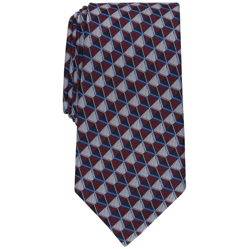 Perry Ellis Men's Dunstan Geometric-Print Tie Red OS