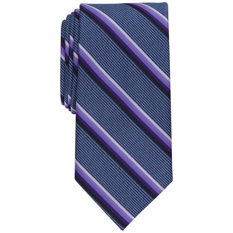 Perry Ellis Mens Purple Abbott Stripe Tie OS
