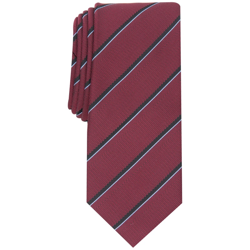 Alfani Men's Clarkson Stripe Necktie Burgundy
