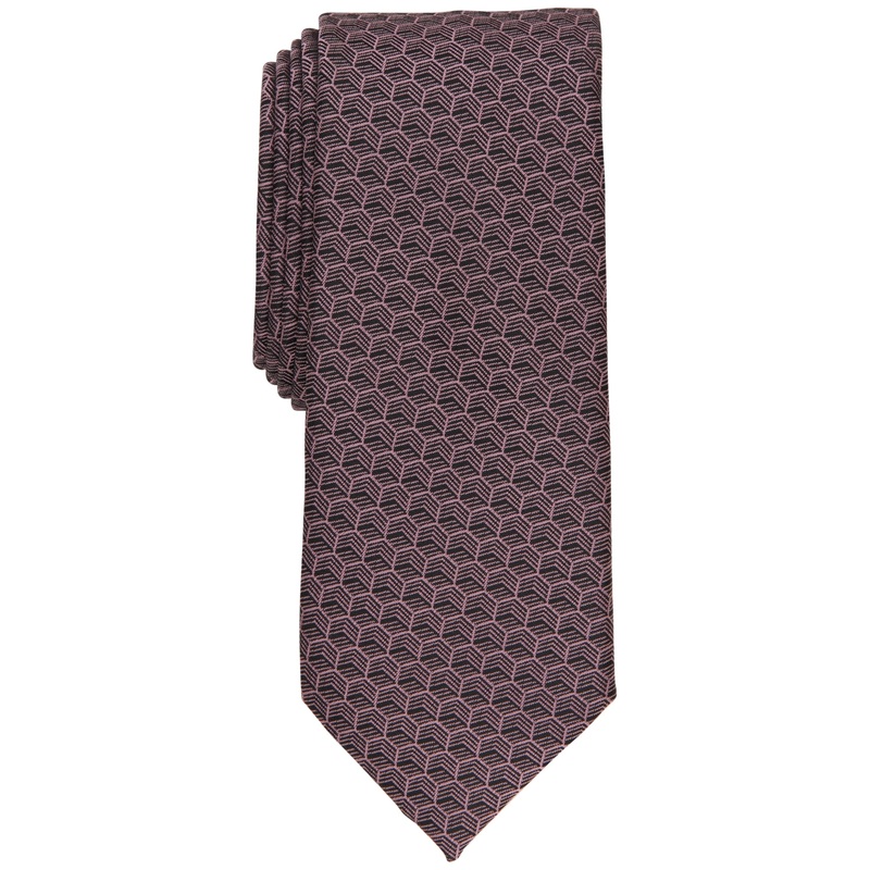 Alfani Men's Geo Print Necktie Rose Red
