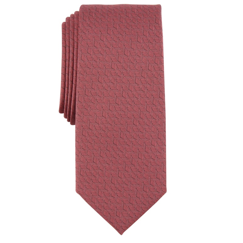 Alfani Men's Gramercy Textured Necktie Coral Red