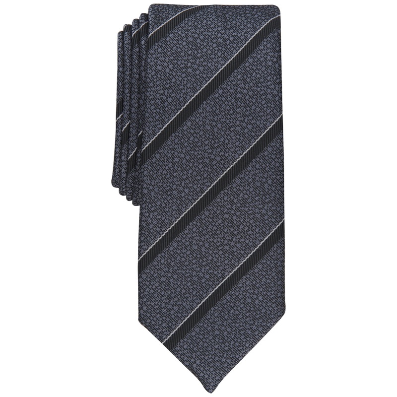 Alfani Men's Necktie Slim Stripe Black Tie