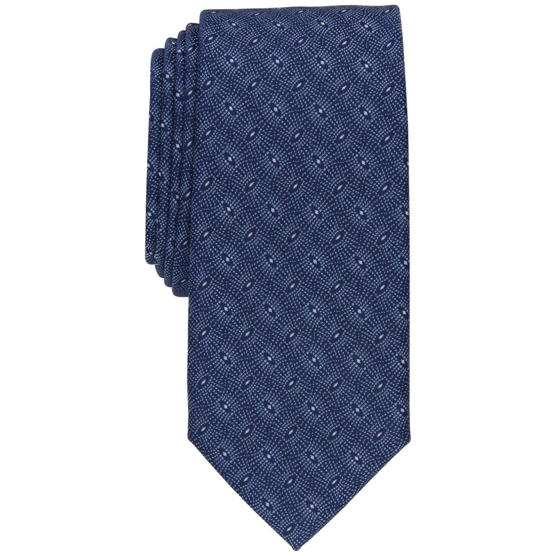 Alfani Men's Reeder Geo Print Necktie Blue
