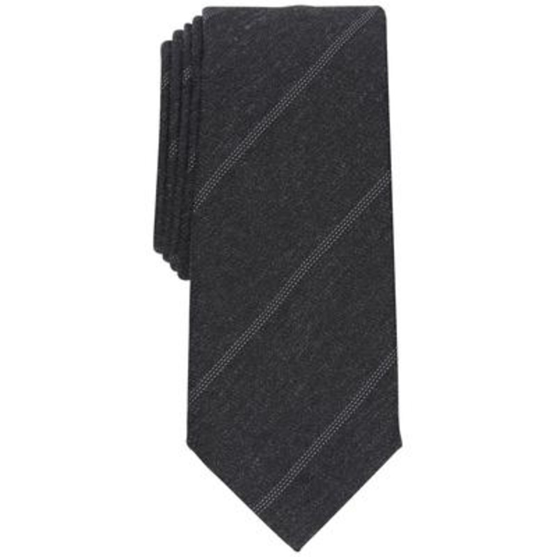Alfani Men's Slim Stripe Necktie Charcoal