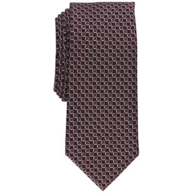 Alfani Men's Tindall Mini Medallion Necktie Burgundy