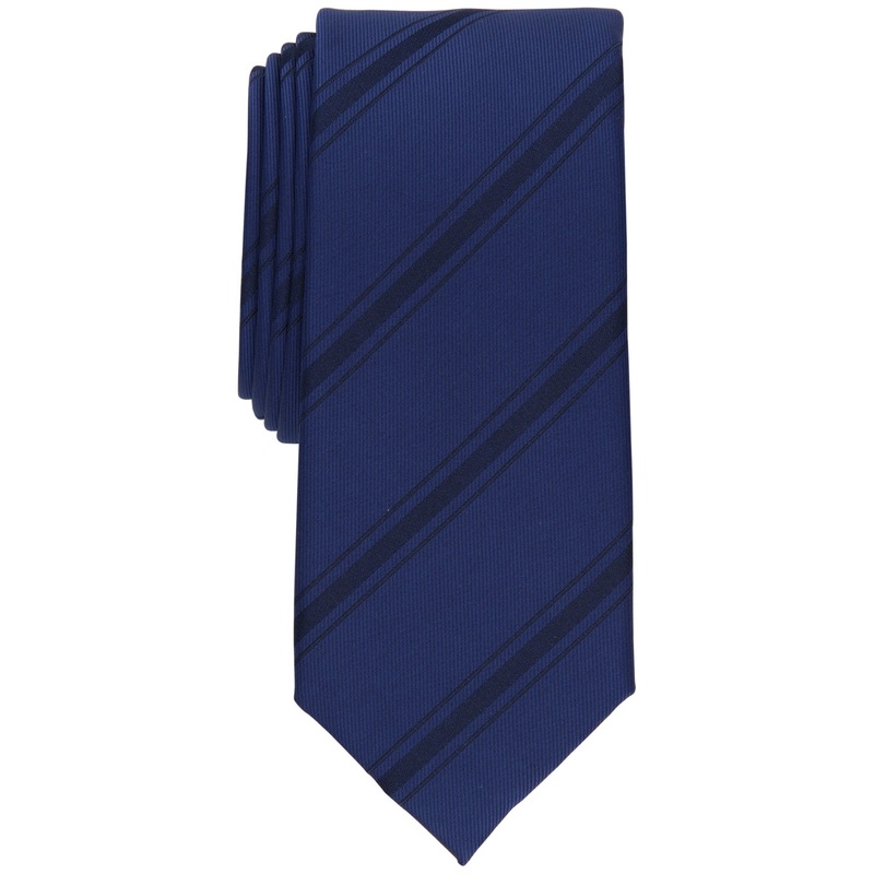 Alfani Men's Trinity Stripe Slim Necktie Blue