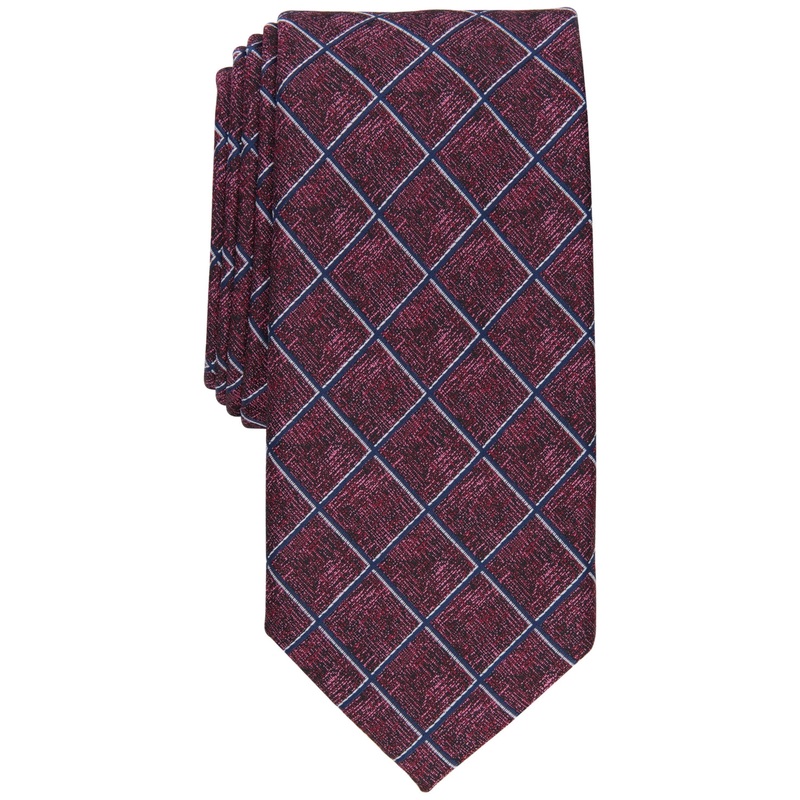 Alfani Men's Wendell Grid Necktie Red