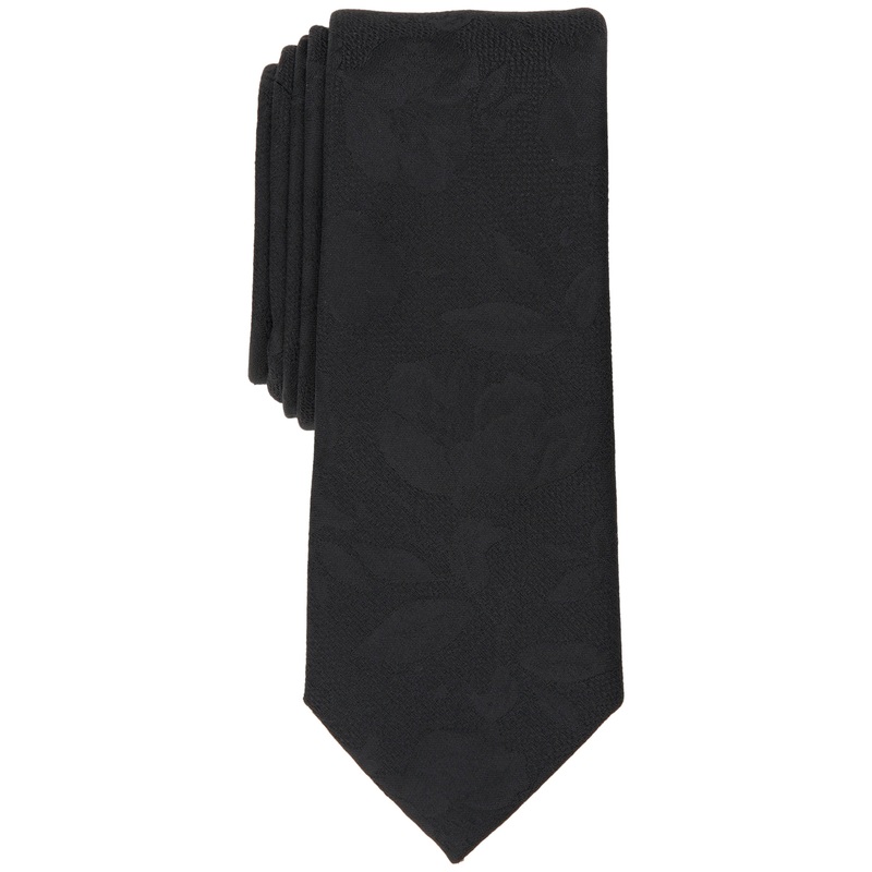 Bar Iii Men's Delage Floral Tie Black Necktie