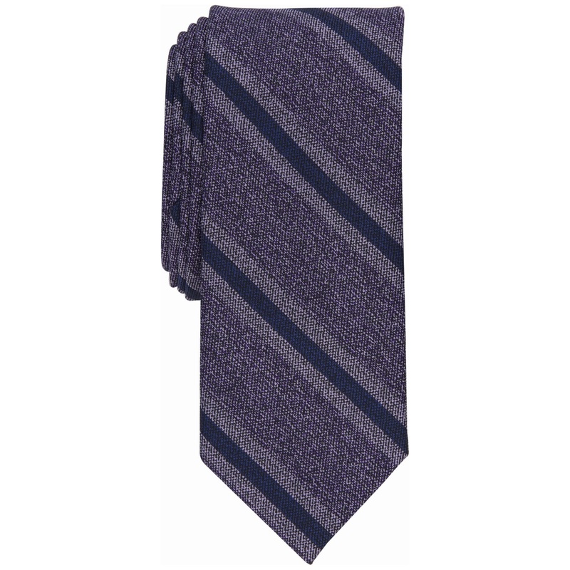 Bar Iii Men's Marlier Stripe Skinny Tie Purple Necktie