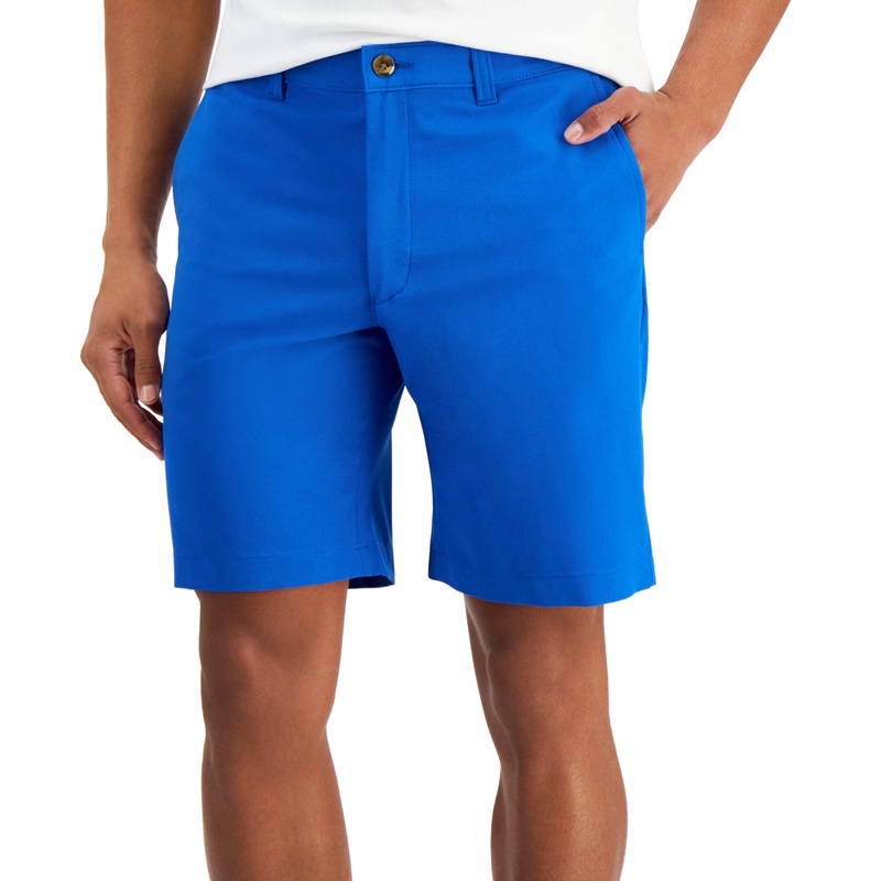 Club Room Men's 4-Way Stretch 9" Eco-Tech Shorts Swiss Seaport Blue 40