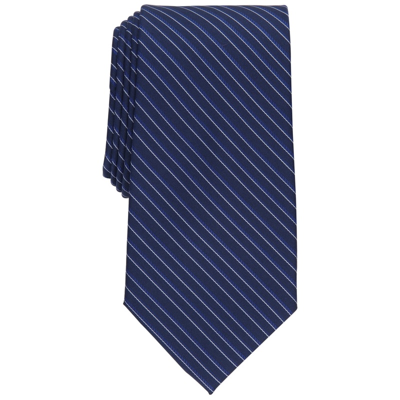 Club Room Men's Watts Striped Tie Navy Blue Necktie